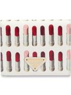 Prada Saffiano Lipstick Print Wallet - White