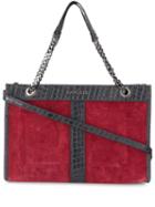 Marc Ellis Crocodile Effect Trim Tote - Red