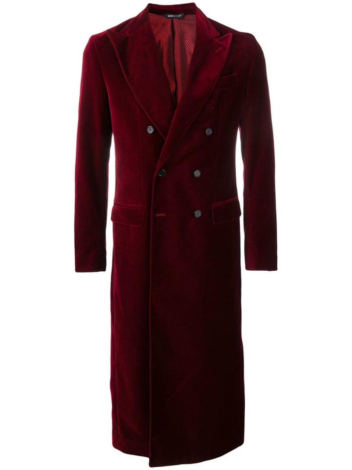 Kappa Long Double Breasted Coat - Red
