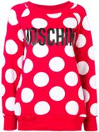 Moschino Logo Polka Dot Sweatshirt - Red