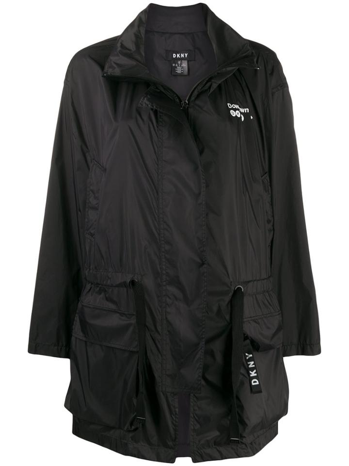 Dkny Drawstring Waist Raincoat - Blue