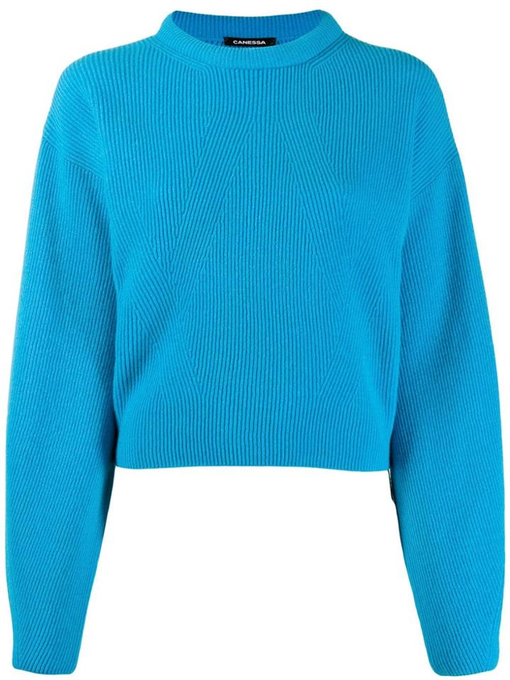 Canessa Cashmere Ribbed Jumper - Blue