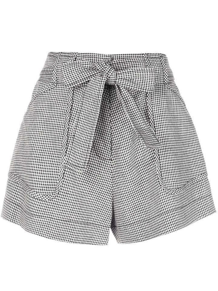 Derek Lam 10 Crosby Check Print Shorts - Black