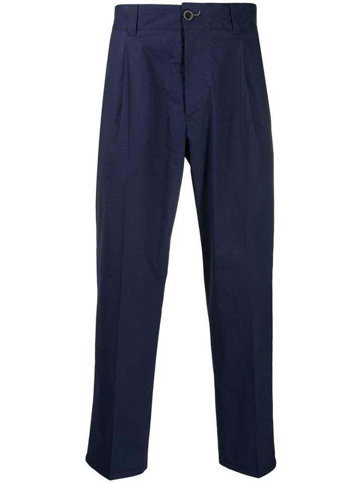 Pt Ghost Project Cropped Double Pleat Trousers - Blue