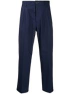 Pt Ghost Project Cropped Double Pleat Trousers - Blue