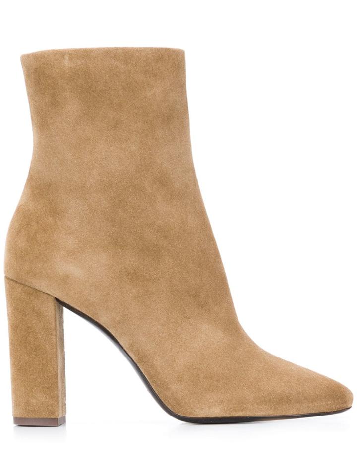 Saint Laurent Lou Ankle Boots - Brown