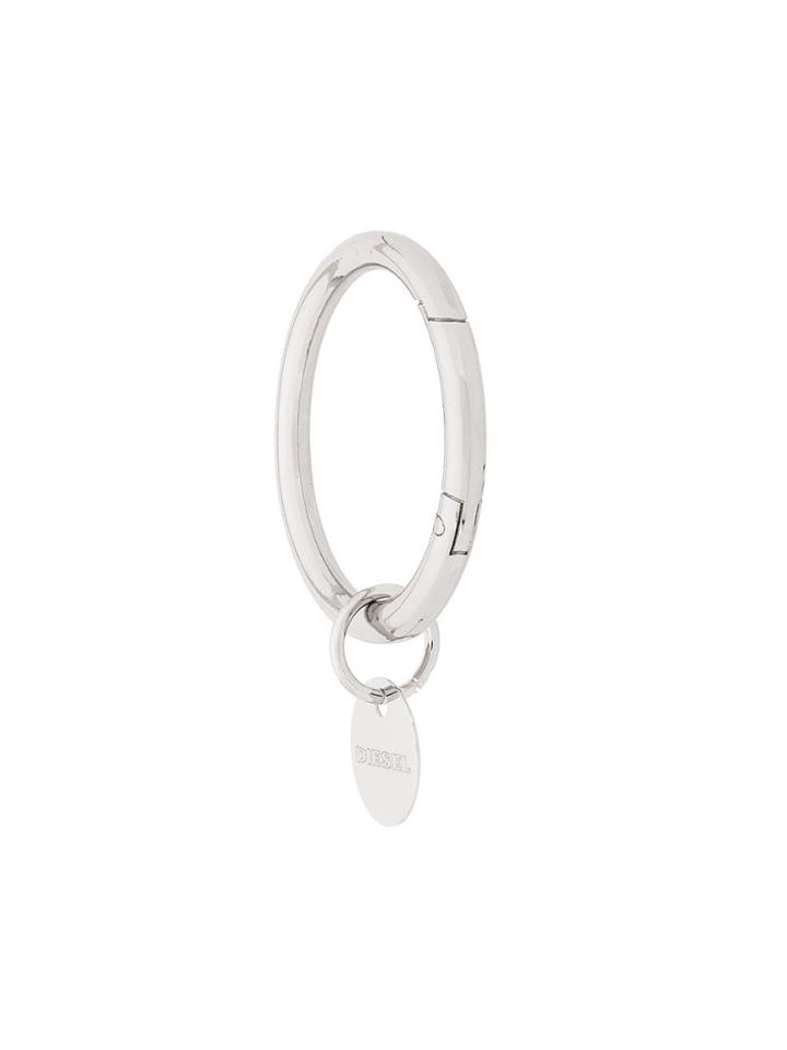 Diesel Logo Charm Bangle Bracelet - Silver