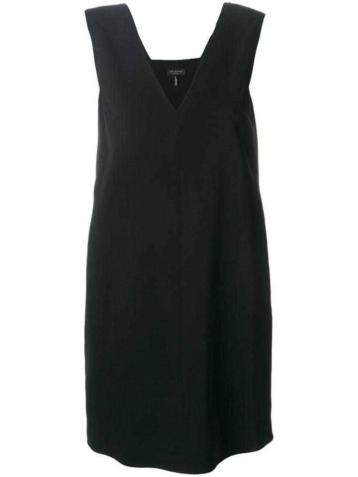 Rag & Bone V Neck Short Dress - Black