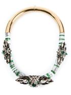Shourouk Mamba Necklace, Women's, Green, Glass/brass
