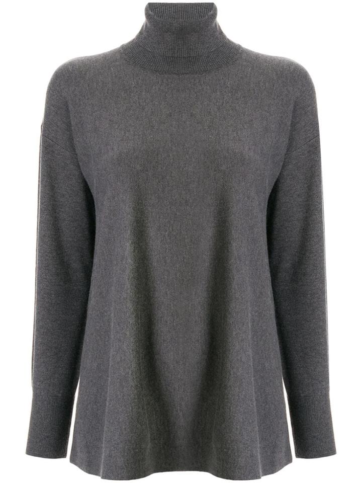 Le Ciel Bleu Knitted Turtleneck Top - Grey