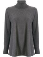 Le Ciel Bleu Knitted Turtleneck Top - Grey