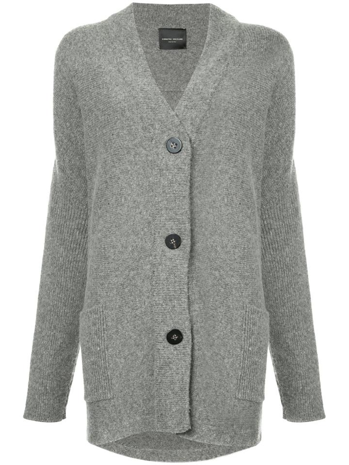Roberto Collina Ribbed Midi Cardigan - Grey