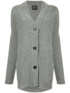 Roberto Collina Ribbed Midi Cardigan - Grey