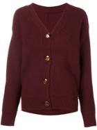 Victoria Beckham Ribbed Knit Cardigan - Red
