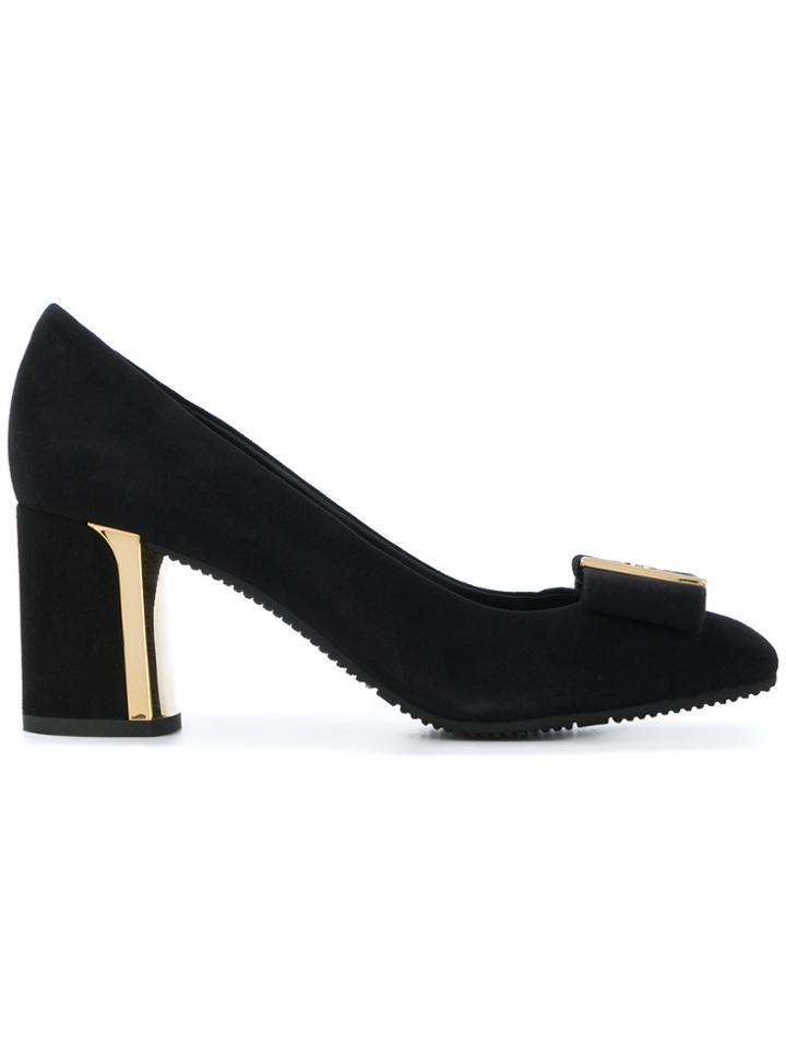 Baldinini Logo Plaque Buckle Pumps - Black