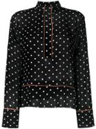 Ganni - Monette Polka Dot Blouse - Women - Viscose - 40, Black, Viscose