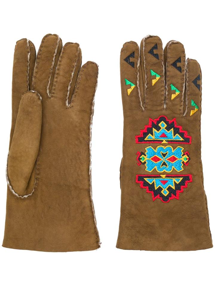 Etro Embellished Gloves - Brown