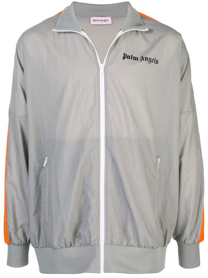 Palm Angels Logo Print Track Jacket - Grey
