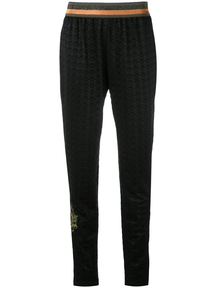 Mr & Mrs Italy Geometric Embossed Tapered Trousers - Black