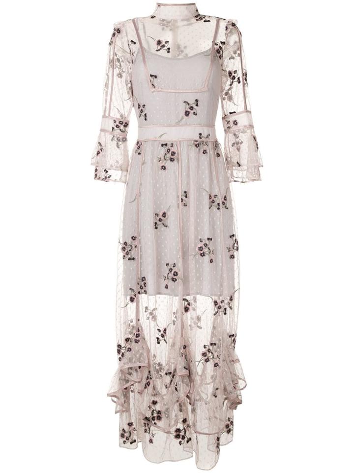 We Are Kindred Maryjane Embroidered Dress - Grey