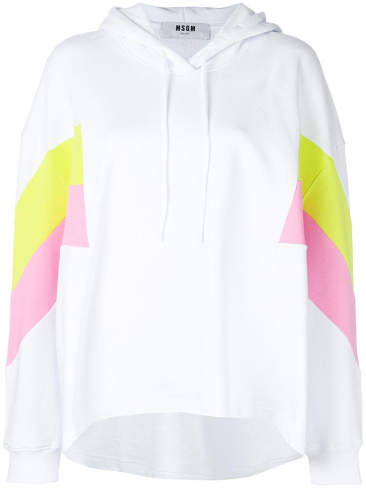 Msgm Oversize Panelled Hoodie - White