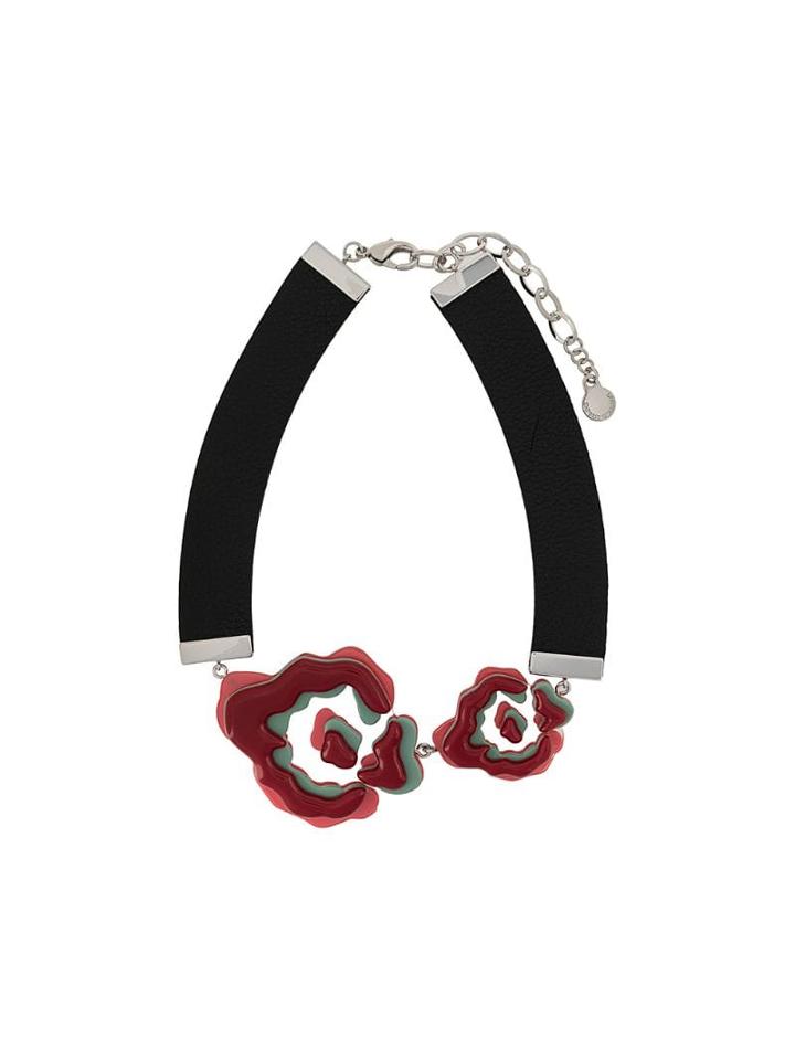 Emporio Armani Floral Pendant Necklace - Red