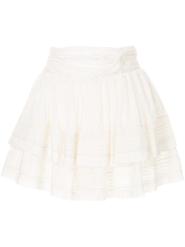 Sea Tiered Short Skirt - White
