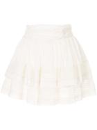Sea Tiered Short Skirt - White