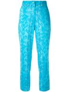 Versace Vintage Snake Skin Effect Cropped Trousers - Blue