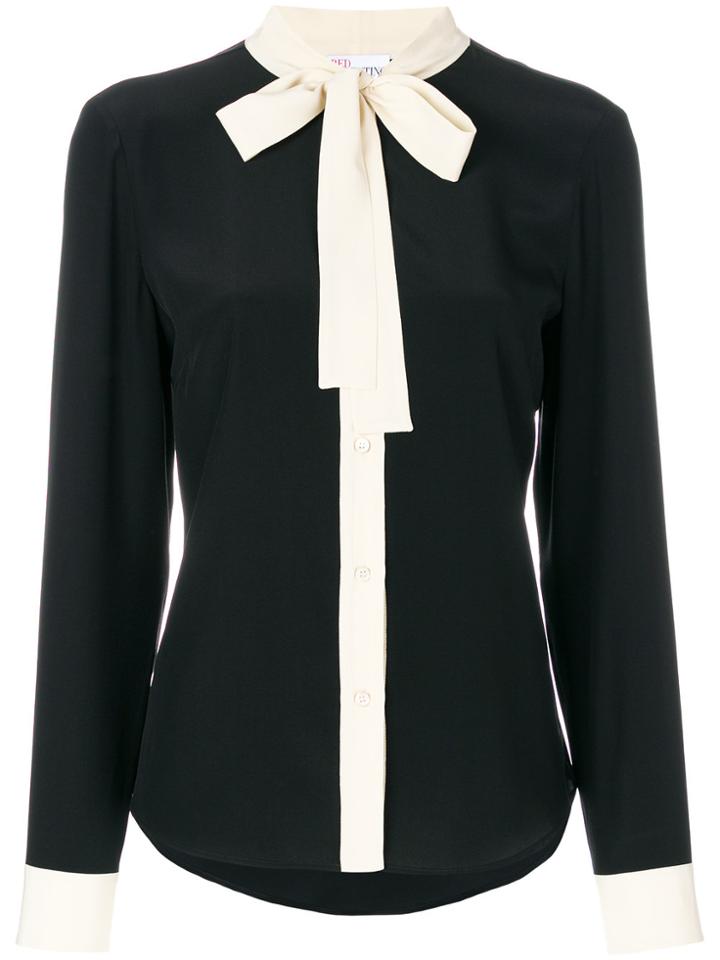 Red Valentino Neck Tie Blouse - Black