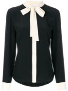 Red Valentino Neck Tie Blouse - Black