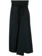 Y's High Waisted Palazzo Trousers - Black