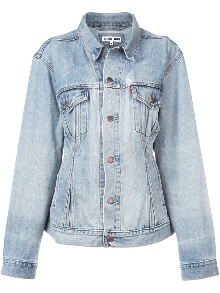 Re/done Faded Oversized Jacket - Blue