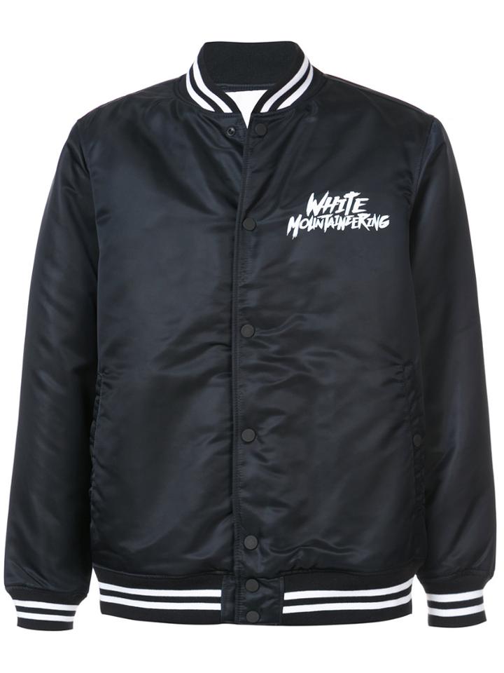 White Mountaineering Logo Printed Bomber Jacket - Black