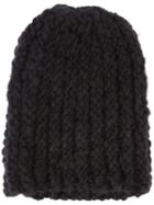 The Elder Statesman Cashmere Ribbed Beanie, Adult Unisex, Black, Cashmere
