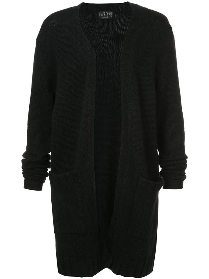 Overcome Long Line Cardigan - Black