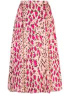 Carolina Herrera Leopard Print Skirt - Shell Pink Multi