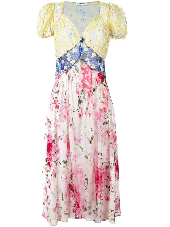 Attico - Panelled Floral Print Maxi Dress - Women - Silk - 38, Women's, Silk