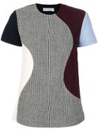 Victoria Beckham Houndstooth Panelled T-shirt - Multicolour