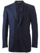 Canali Striped Two Piece Suit, Men's, Size: 58, Blue, Wool/cupro