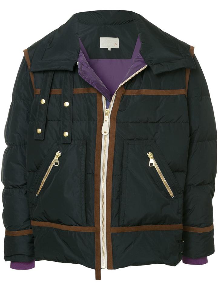 A(lefrude)e Contrast Trim Padded Jacket - Black