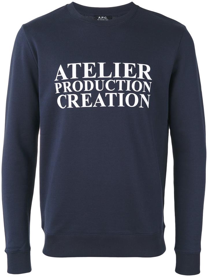 A.p.c. - 'atelier' Print Sweatshirt - Men - Cotton - S, Blue, Cotton