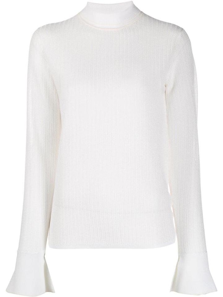 Victoria Victoria Beckham Roll Neck Long Sleeve Top - White