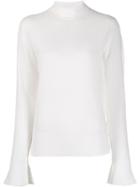 Victoria Victoria Beckham Roll Neck Long Sleeve Top - White