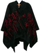 Ermanno Gallamini Patterned Cape Jacket - Black