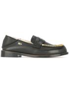 Le Mocassin Zippe Textured Loafers - Black
