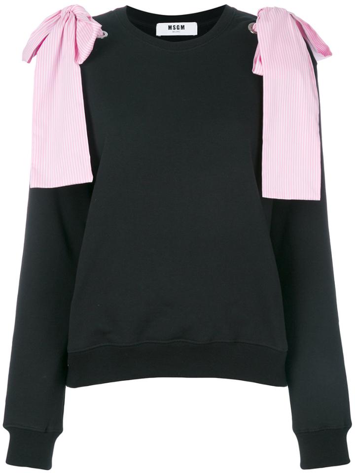 Msgm Bow Shoulder Sweatshirt - Black