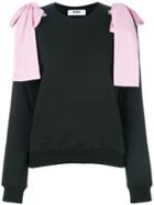 Msgm Bow Shoulder Sweatshirt - Black