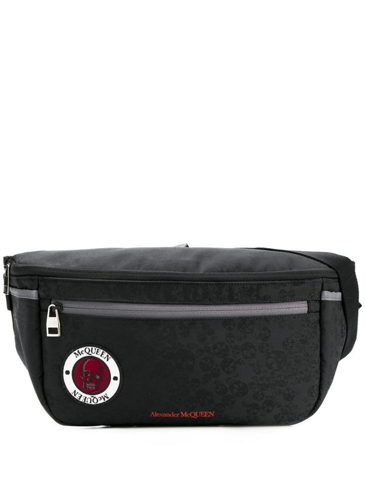 Alexander Mcqueen Skull Appliqué-badge Belt Bag - Black