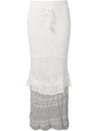 Skinbiquini Hi-low Crochet Skirt, Women's, Size: M, White, Cotton